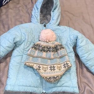 Toddler north face jacket and hat